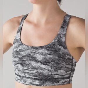 Lululemon Energy Bra Size 10 Power Luxtreme Hazy Days Black White